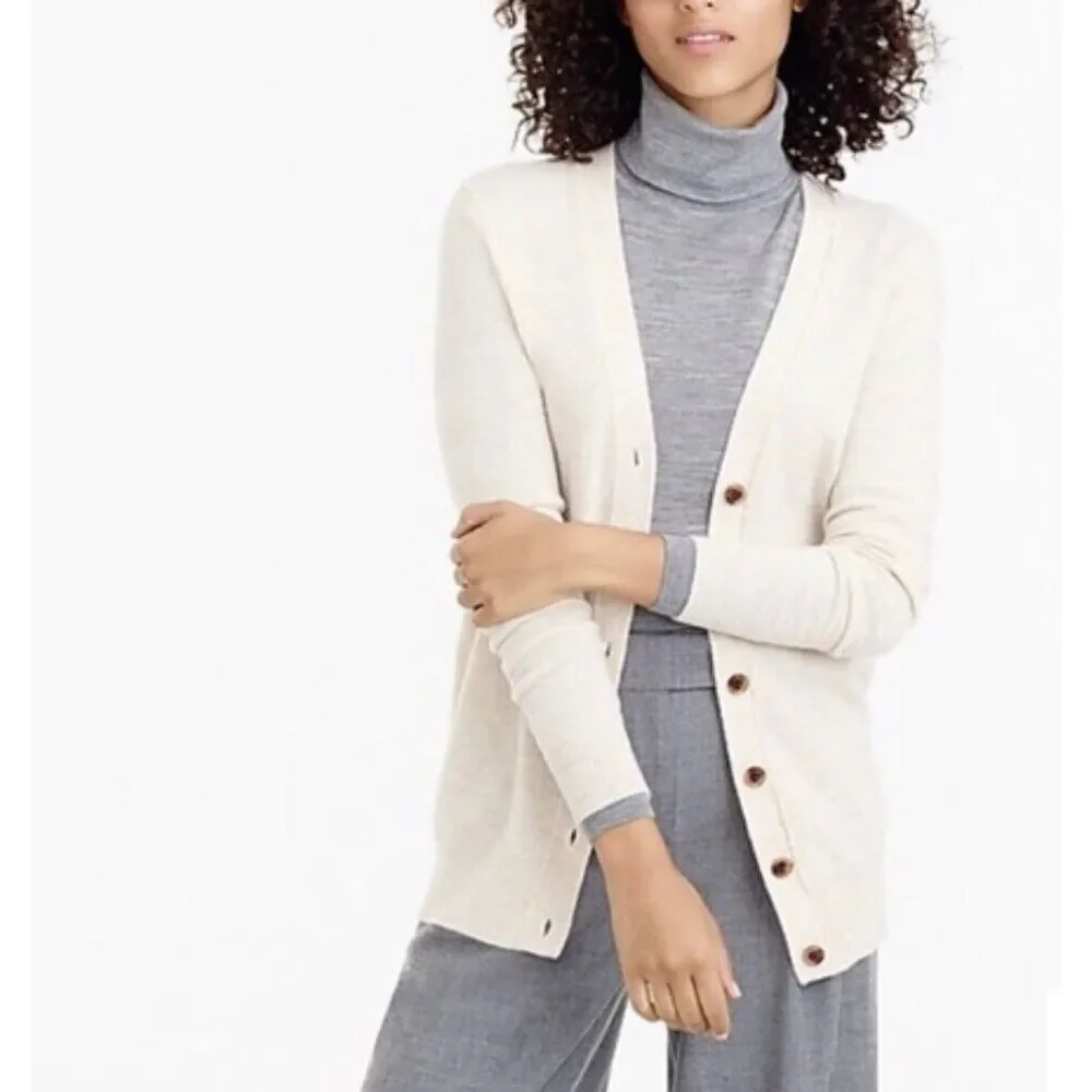 J Crew Women's Classic V Neck Knit Cardigan Sweater‎ Wool Cashmere XS